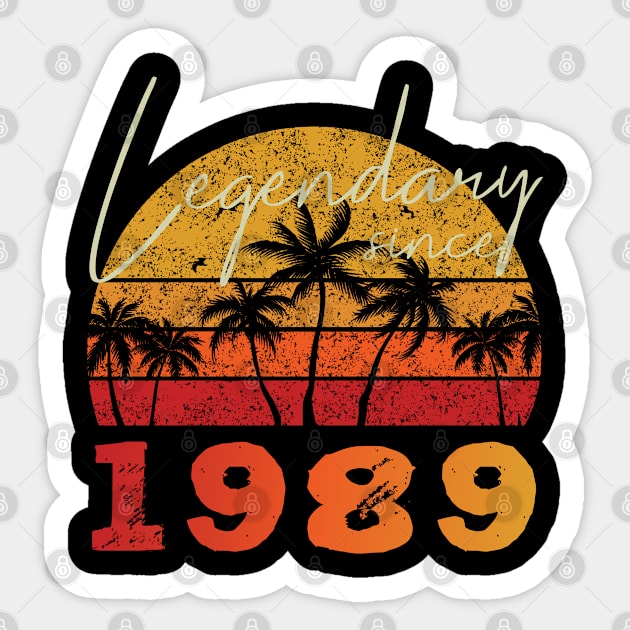 Retro Legendary since 1989 Saying Birthday Design Sticker by Dustwear Design